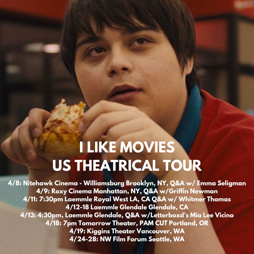 #ILikeMovies is finally heading to the US on a small theatrical run. please consider coming out if we’re in your city. more theatrical dates to be announced soon including streaming release. thank you for supporting indie cinema ❤️