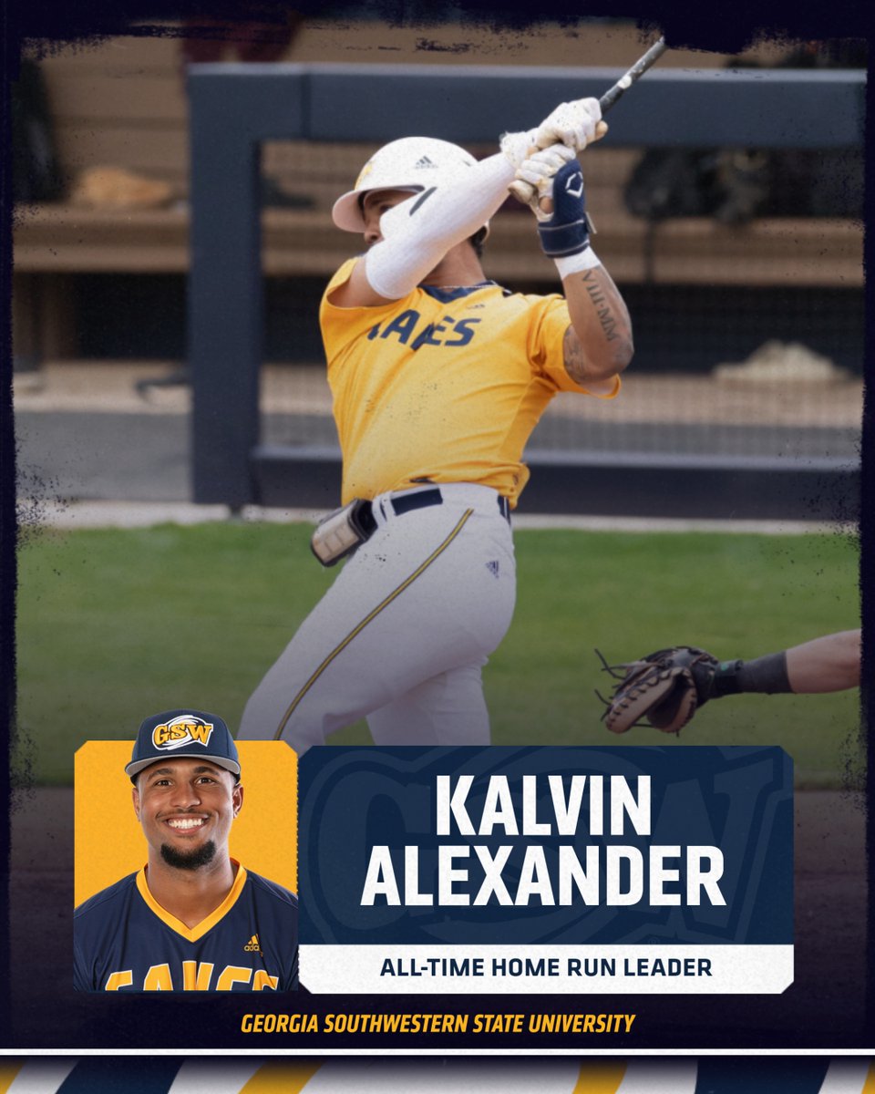𝐇𝐀𝐈𝐋 𝐓𝐎 𝐓𝐇𝐄 𝐊𝐈𝐍𝐆!👑

Kalvin Alexander is the <a href="/GSW_Baseball/">GSW Baseball</a> NCAA era all-time home run leader! Alexander took the throne after blasting the 22nd of his career over the weekend against Claflin. It took him only 82 games.