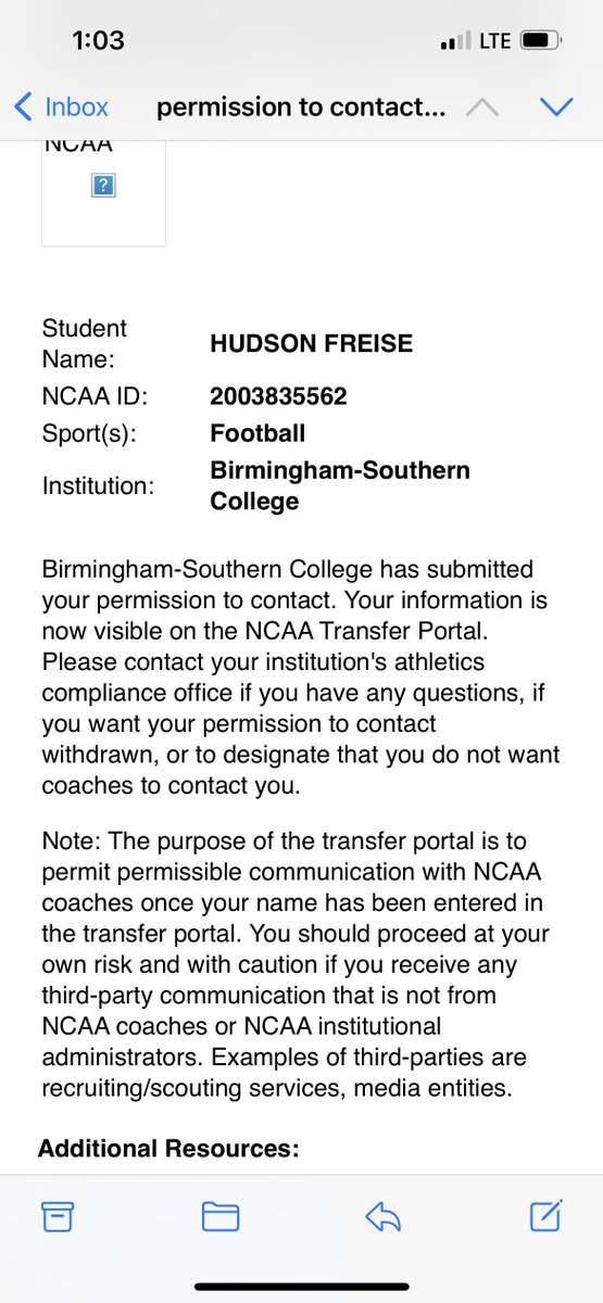 Due to the tragic news concerning Birmingham Southern College closing, I have entered the transfer portal with 1 year of eligibility. Hudson Freise MLB/LS 6'0' 225 lbs 2-year starter Bench: 355 Squat: 525 Power Clean: 350 @CoachColeyBSC @Coach_Colucci @CoachTrue_BSC