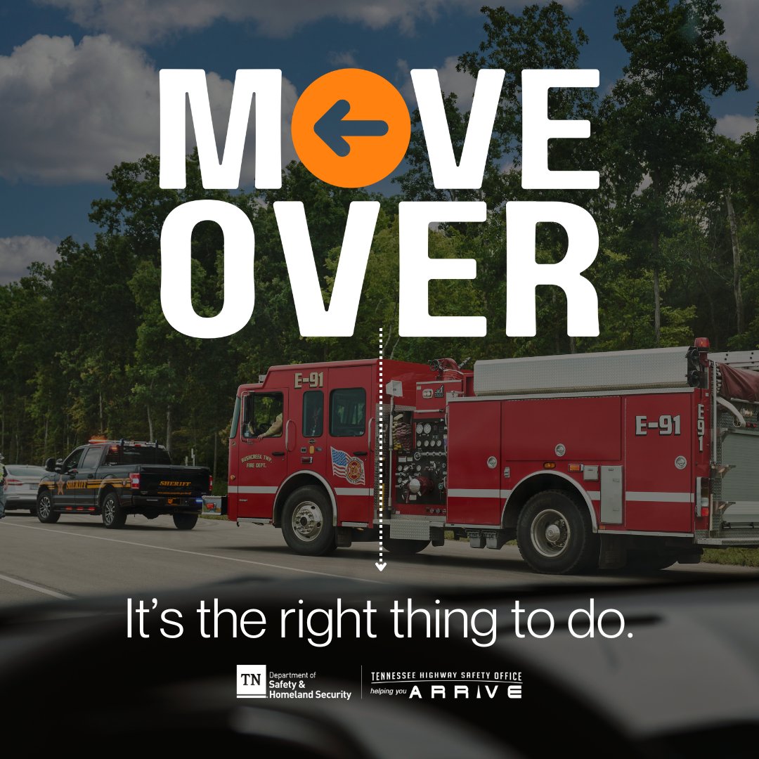 #MoveOver, not just because it’s the law, but because it’s the right thing to do to protect law enforcement and other first responders. 🚒 🚑 🚓🚧