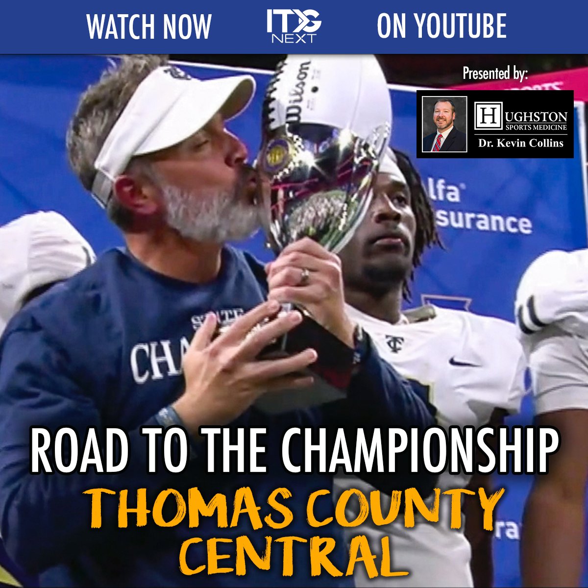 Take a look back at how Thomas County Central High School won the 2023 GHSA Class 6A Football State Championship. Presented by Dr. Kevin Collins #sponsored Watch on YouTube: youtu.be/Yg8jDI9KS_g @coll_66 @HughstonOrtho @GHSAOfficial @tcjacketsbuzz @tcchsyjfootball