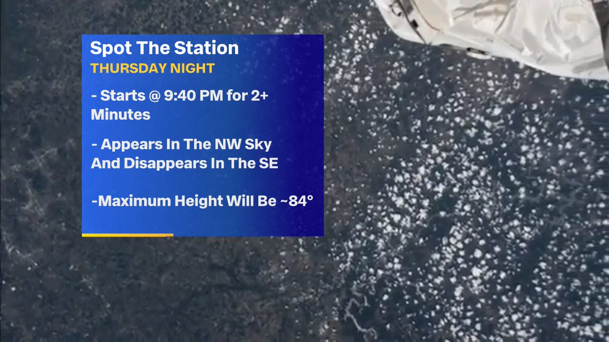 This is for Thursday night...FYI. #ISS flyover