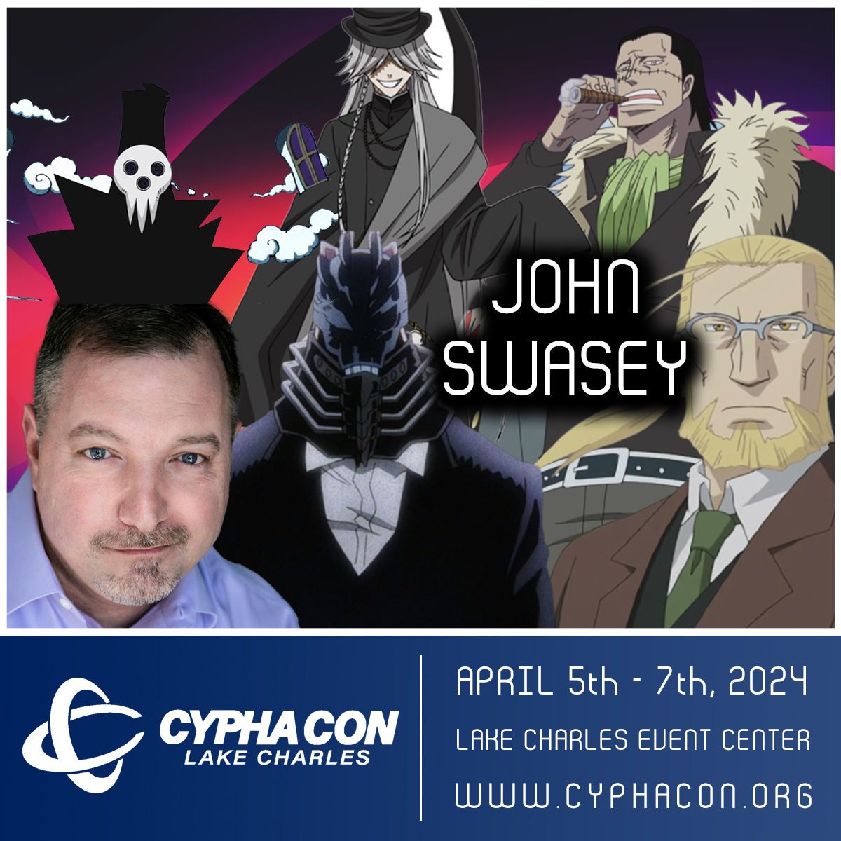 CYPHACON is pleased to announce one last guest, John Swasey @swapmonster John will be joining us April 5th - 7th, 2024 at the @LCCivicCenter in Lake Charles Louisiana! For complete information visit our website, tickets on sale now! cyphacon.org/speakers/featu…