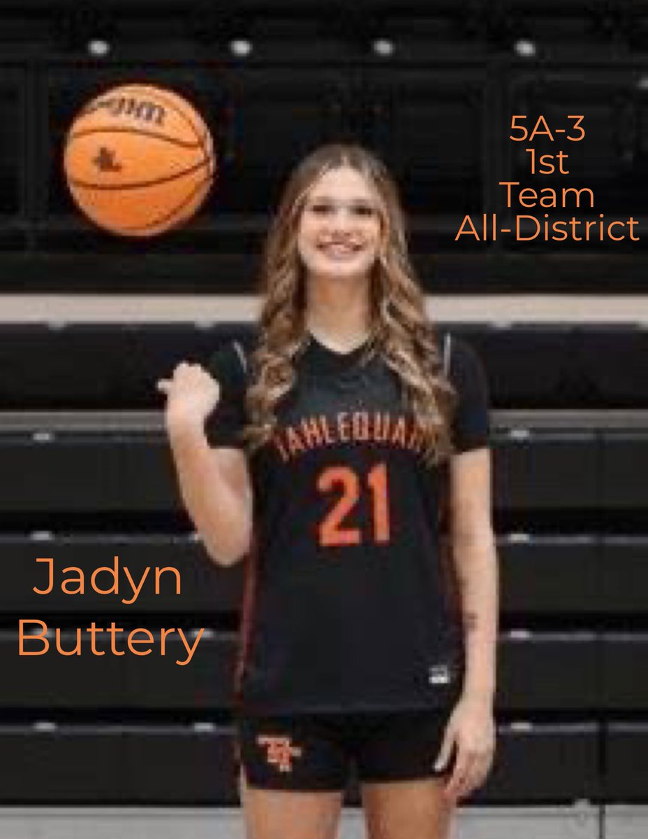 TahlequahHoops's tweet image. We racked up a few District 5A-3 honors this week. Congratulations! 

District 5A-3 Player of the Year - @Kori_Rainwater 

1st Team - @jadynbuttery3 

2nd Team - @talynd_2 

District 5A-3 Coach of the Year - @QuallsD