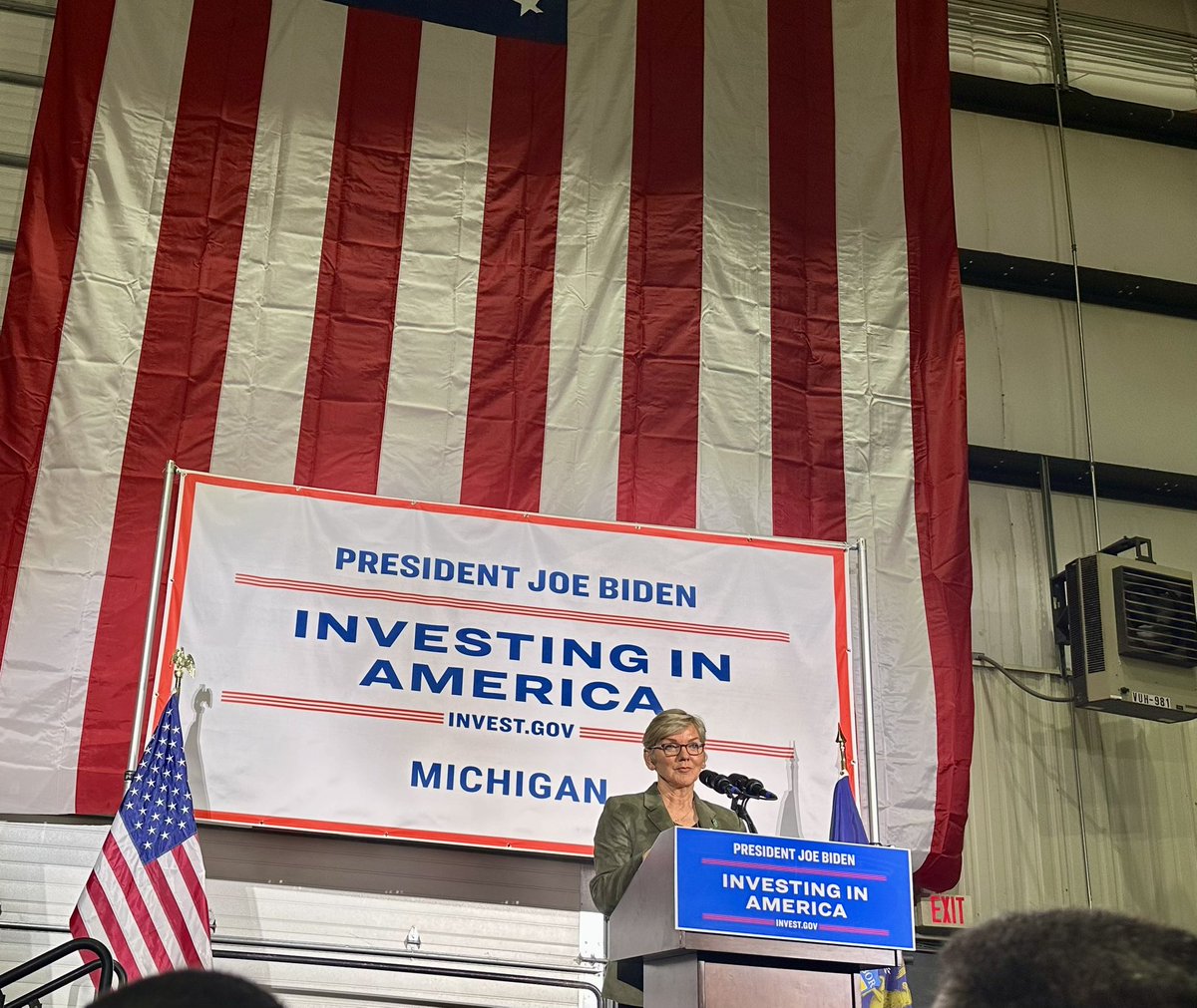 Today <a href="/SecGranholm/">Secretary Jennifer Granholm</a> came out to Michigan’s west coast to celebrate the loan to restart 800 MW of clean, baseload power for our state along with <a href="/GovWhitmer/">Governor Gretchen Whitmer</a>,  <a href="/katyhuff/">katy huff</a>, <a href="/JoeyforMichigan/">Joey Andrews</a>, and so many supportive workers, community members. It’s a proud day.