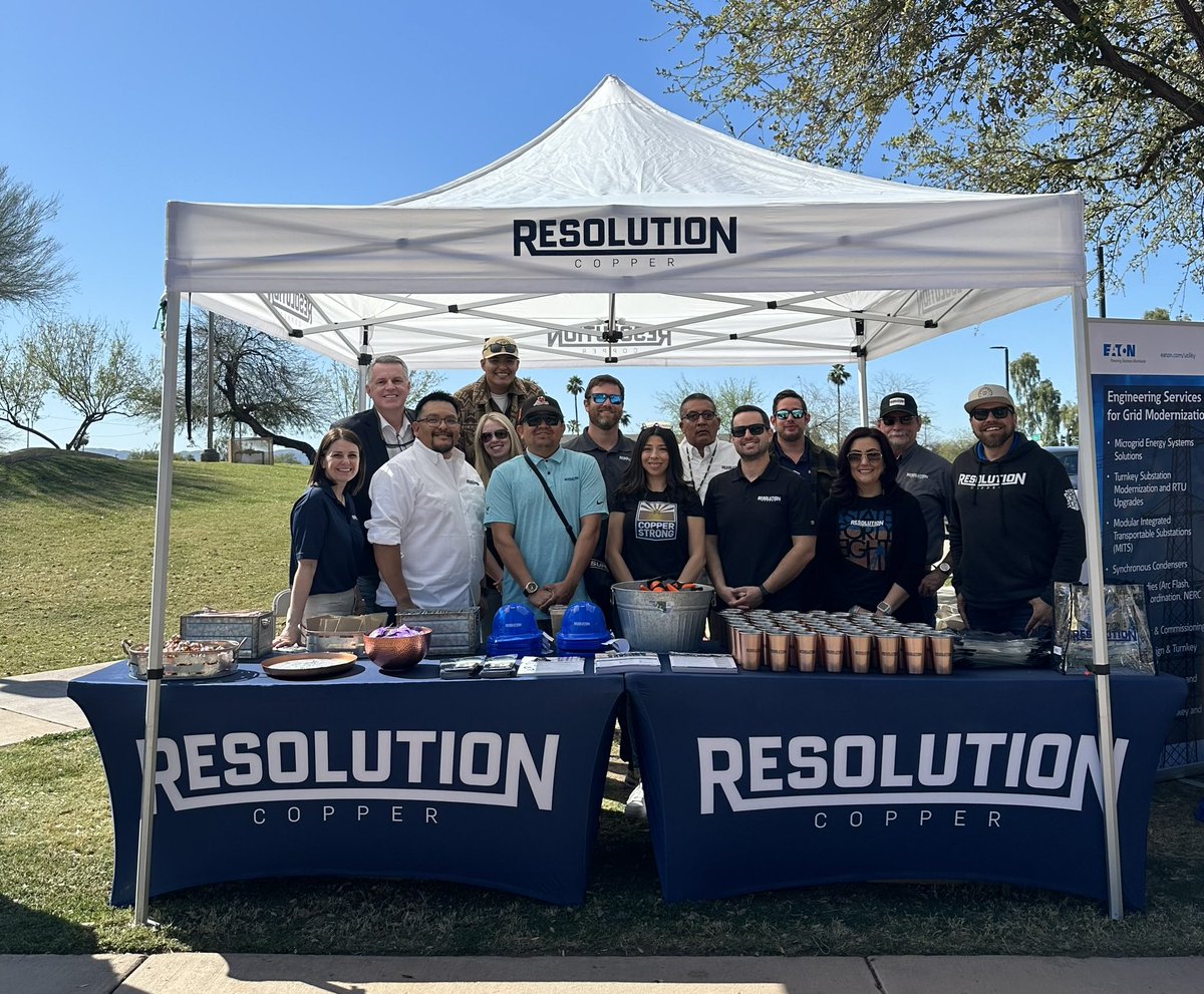 seppala_bryan's tweet photo. Great turnout today at the @azmining Mining Day at the Capitol 2024! Your @resolutioncu team was out in full force to engage with legislators, students, and suppliers. Our underground model was a big hit and Superior High School even made an appearance! #CopperStrong #AzMining https://t.co/xP0hvI5Upf