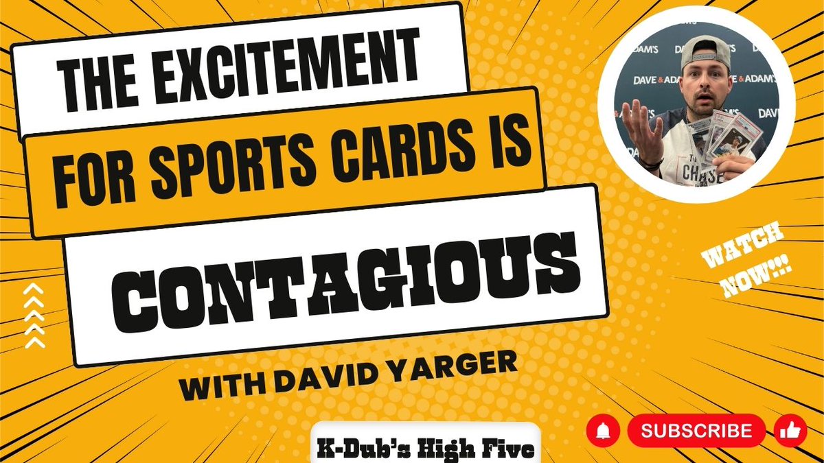 K-Dub's Hive Five Season 4 - Episode 12 - is LIVE!!!

This week, I bring in the Director of Breaking w/ <a href="/dacardworld/">Dave & Adam's</a> - <a href="/DA_Yagabomb/">David Yarger</a> - to chat his sports card beginnings, new role with company, &amp; dream GUEST breaker + MORE! 👀

Watch FULL interview here: youtu.be/LEbRjjFspDM