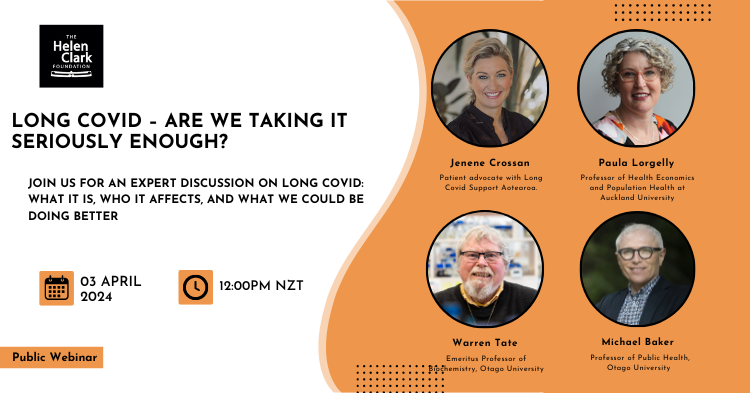 Join our expert panel Michael Baker, Warren Tate, Paula Lorgelly and Jenene Crossan for this important webinar. What do we now know about Long Covid and what impact is it having? What more should we be doing? Register here: us02web.zoom.us/webinar/regist…