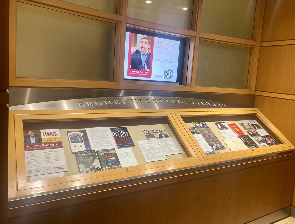Getting ready for Hess Week with Paul Ortiz. 4 days, 8 events, 25 speakers. Academic Freedom. Crisis of Democracy. Oral History. Movement Solidarity. Urgent conversations for our times. April 1-4. Program libguides.brooklyn.cuny.edu/wolfe2023/hess… <a href="/BCThinkers/">Brooklyn College Critical Thinkers</a> <a href="/BklynCollege411/">Brooklyn College</a>