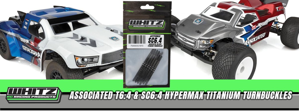 whitzracing's tweet image. 🚨 🚨 🚨NEW PRODUCT ANNOUNCEMENT 🚨🚨🚨
#WhitzRacing Products has expanded our line of #HyperMax Titanium Turnbuckles to now include both the Team Associated T6.4 #StadiumTruck and SC6.4 #ShortCourse Truck in Silver or Black Options!

Get Yours Now at WhitzRacing.com: