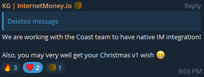 CryptoCoffee369's tweet image. The founder of @InternetMoneyio mentioned in his public TG planning on in-app support for 0xCoast on-ramp. (gainpulsechain.com)
This could make #PulseChain onboarding as easy as getting a single app
Big steps forward towards the adoption endgame 🚀