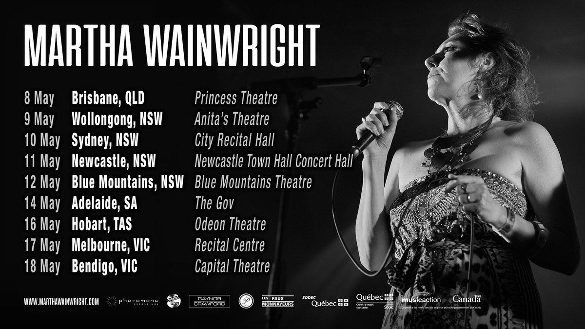 My first Australian tour in 7 years begins six weeks from today! Do you have your tickets?! Get them before they are gone. marthawainwright.com/shows