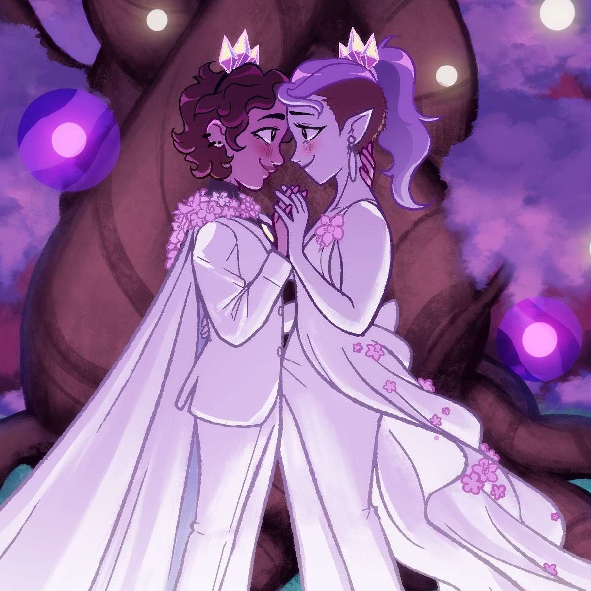 kolapon_art's tweet photo. Good day to remember this crew art of the Lumity wedding

And it fills me with so much joy that Darius and Hunter made the dresses 😭❤️ #theowlhouse #toh https://t.co/BAwVUeavOL
