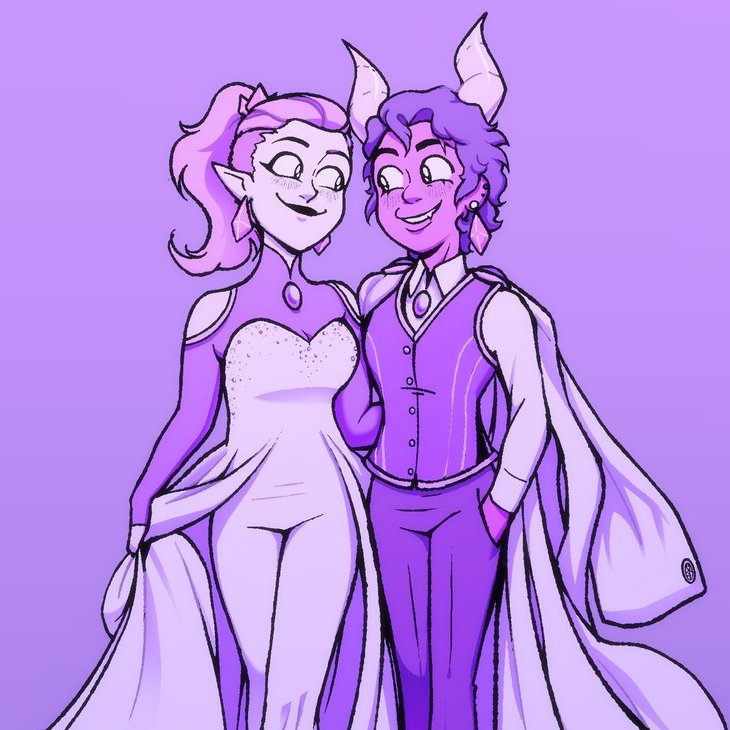 kolapon_art's tweet photo. Good day to remember this crew art of the Lumity wedding

And it fills me with so much joy that Darius and Hunter made the dresses 😭❤️ #theowlhouse #toh https://t.co/BAwVUeavOL