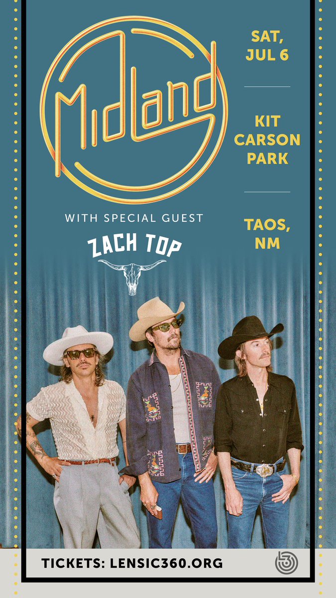 See y'all in Taos, NM with @Zachtopmusic on July 6 at Kit Carson Park. Tickets go on sale March 28, or use presale code GATORBOYS now to secure your spot. Lets party 🍻 Tickets and more information: tickets.lensic360.org/tickets/431045 🐊🐊🐊