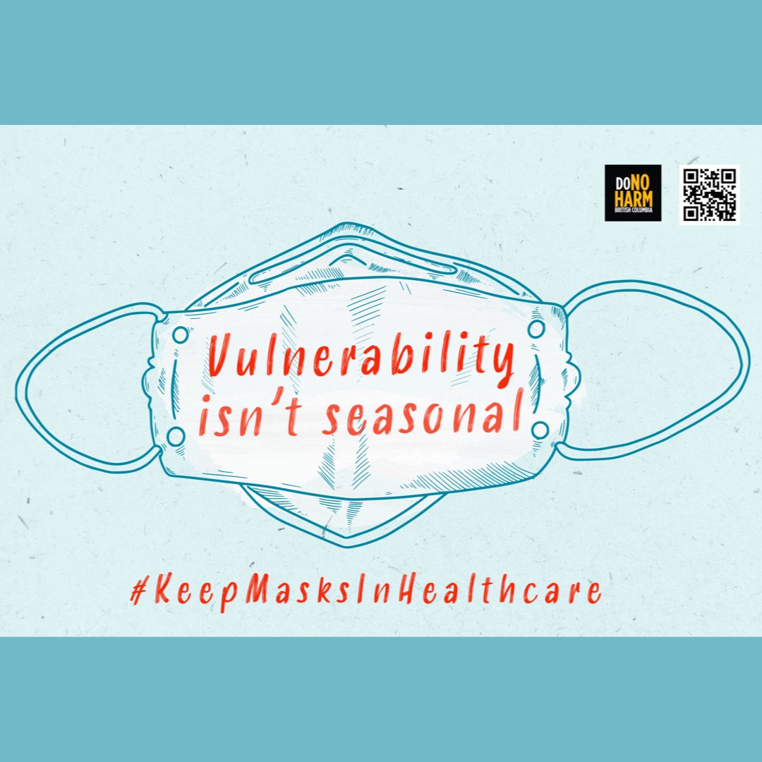 Already emailed & phoned to tell #BCpoli that #VulnerabilityIsntSeasonal? You can also send #Postcards4PublicHealth calling to #KeepMasksInHealthcare! Remember, mail to MLAs & Ministers is free 🙌 

Download our printable postcards & get message ideas: donoharmbc.ca/postcards4publ…
