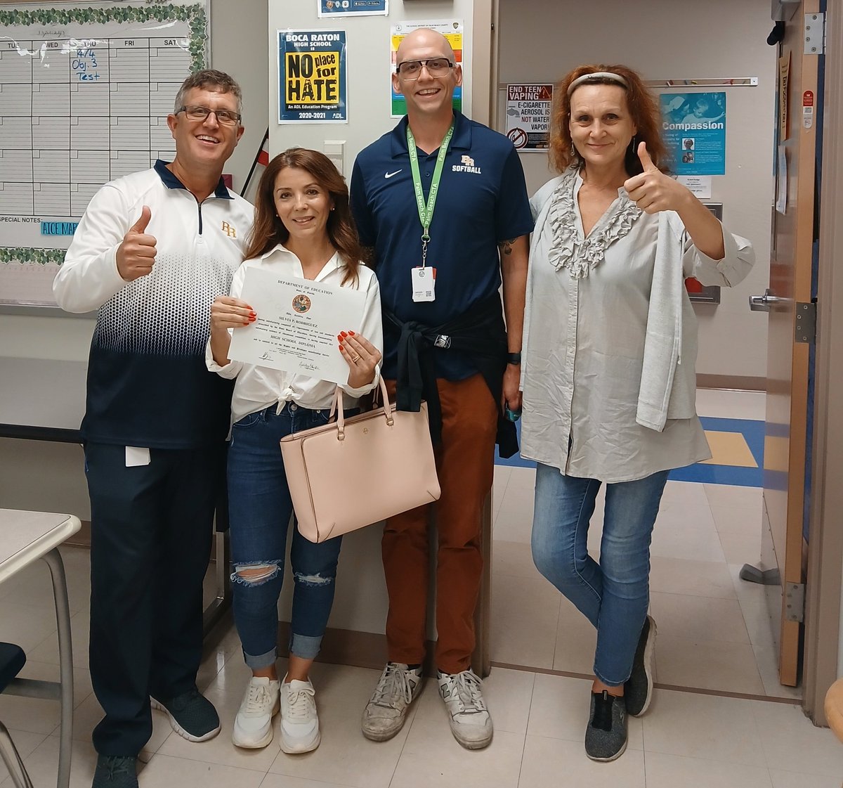 ACEofBocaHigh's tweet photo. We have another High School Diploma recipient. Way to go Silvia! @servos @ACEofPBC #GetThereYourWay #FDOE #HighSchoolDiploma https://t.co/2tIMwq8igr
