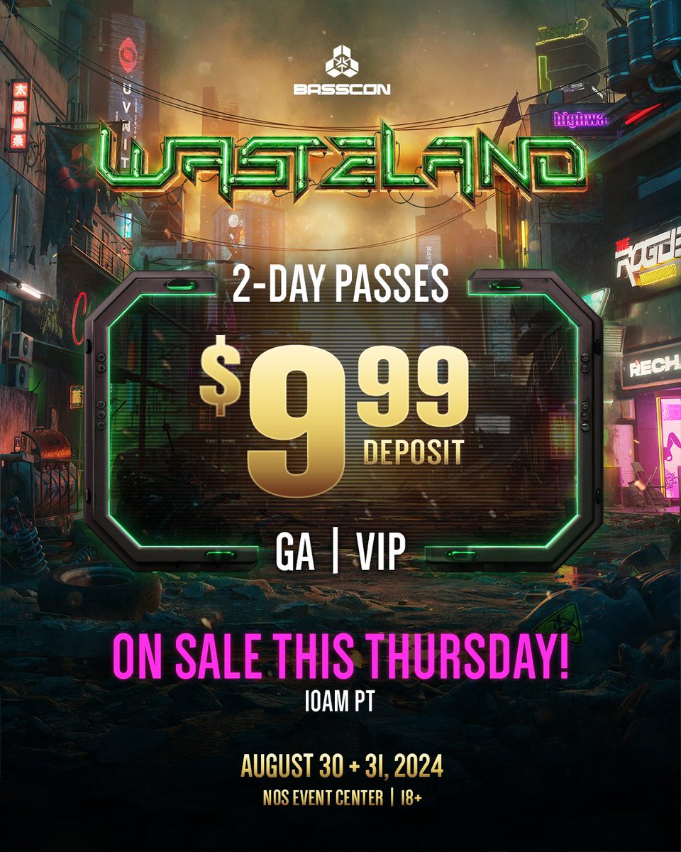 Set your alarm! 🔔 Wasteland On Sale TOMORROW at 10AM. 🚨 Sign up now for first access to presale passes → bsscn.cc/signup