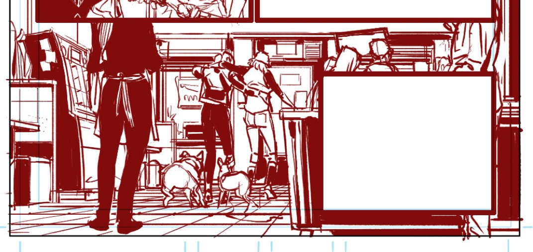 You Are Here pencils this was a tricky panel to get to work @NateCosby