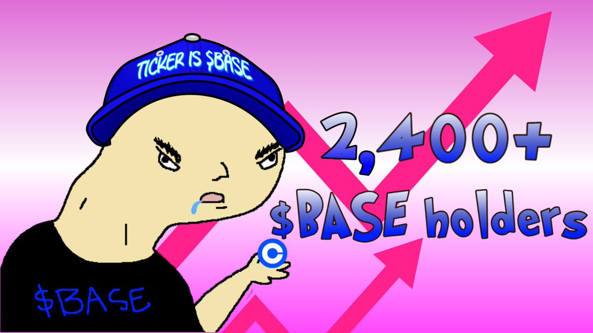 2'400+ holders 

schizos family keeps growing 

base is the ticker $base

$base #basechain #normie #coinbase #BrianArmstrongCoinbaseUSDC2012Normie #BACU2012N
