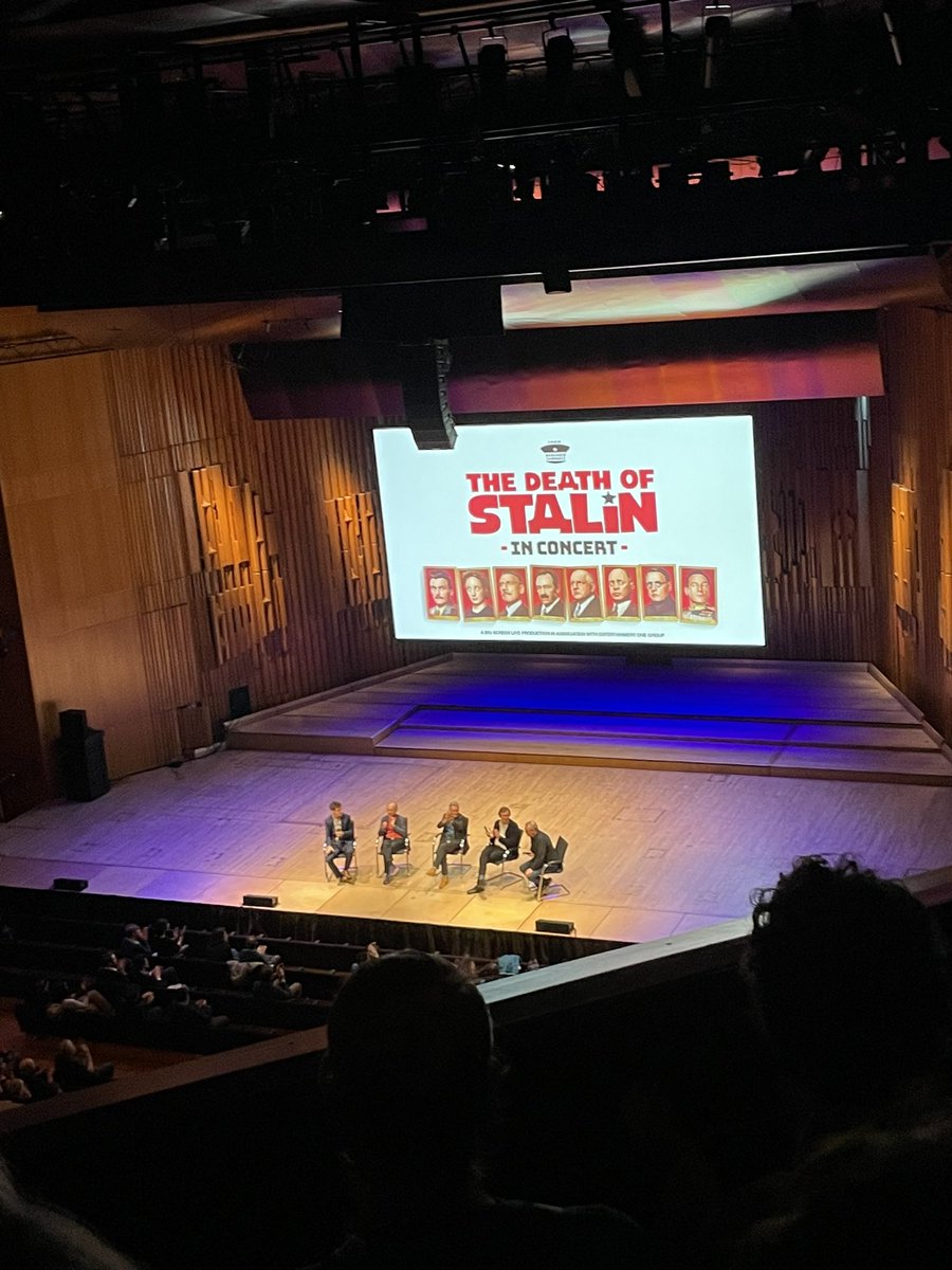 Congratulations @tommyrpearson! What a wonderful evening watching @Aiannucci The Death of Stalin and hearing @mrchriswillis score played live by @BBCSO. Surprise Q&A afterwards with the three, Michael Palin, producer Kevin Loader and fun vid from @jasonsfolly very enjoyable too!