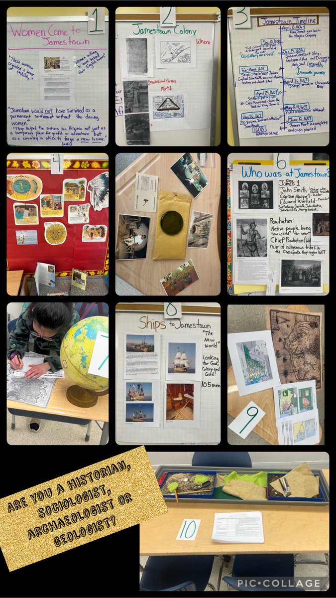 10 stations of primary and secondary sources related to Jamestown. @vbschools @VBContent @CPES4LIFE #vbits