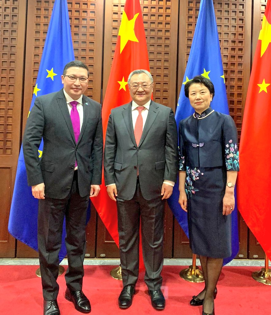 My congratulations to Amb Fu Cong @FuCong17 of @ChinaEUMission on the completion of his highly successful term in Brussels, as well as his important appointment and departure to #NYC. I thank HE for our friendship and cooperation in Brussels that replicates 🇰🇿🇨🇳 dynamic relations