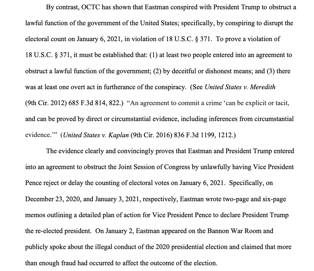 MORE: State bar investigators proved that Eastman conspired with Trump to violate criminal laws and derail the transfer of power, Roland ruled. politico.com/news/2024/03/2…