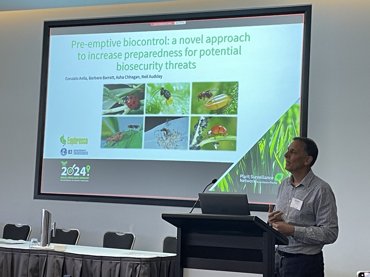 Flashback to #ASW2024 last week with @ABARES’s Dr Heleen Kruger presenting on strategies to enhance plant pest surveillance in remote locations, & @Ministry for Primary Industries Dr Desi Ramoo on BMSB in NZ & new surveillance technologies & preparedness techniques to combat it.