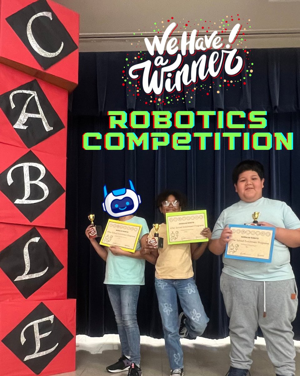 Wooo!! Our @NISDLearningTre students at @NISDCable rocked their robotics competition and were one of three winning schools 👏🏼 Their winning design “The Thunderbolt” featured a spinning light 💡 Way to go Cable! @LT_CarrieR