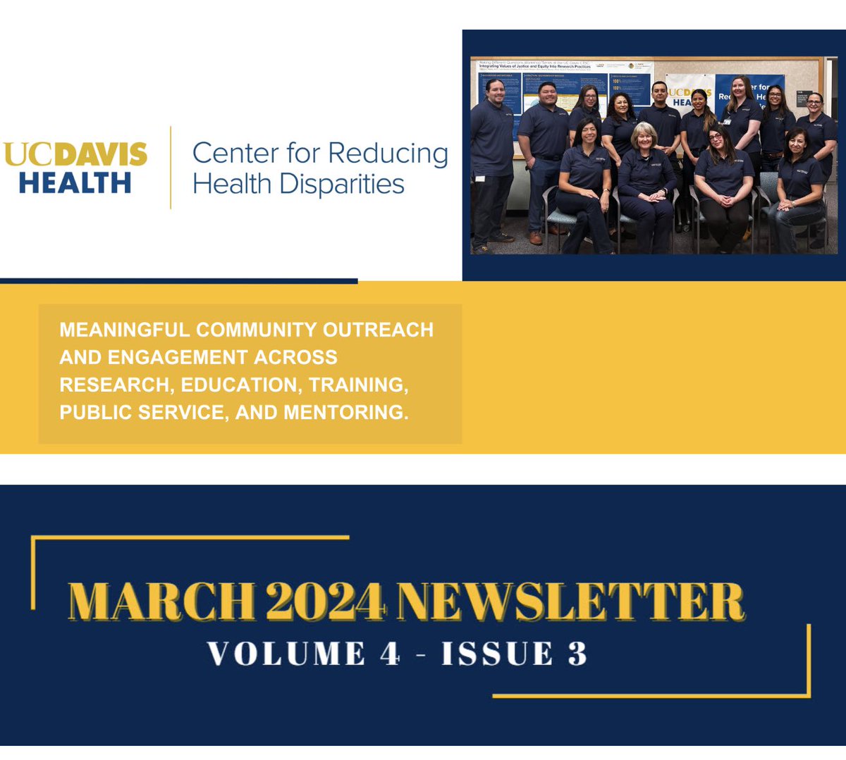 Check out our March Newsletter to learn more about our PANDEMIC Project, our director's Top 20 Latino Change Maker nomination, and upcoming partner events! Read it here: mailchi.mp/a461015944b5/c… Subscribe to be the first to know! #ucdavis #healthequity #ucdavishealth