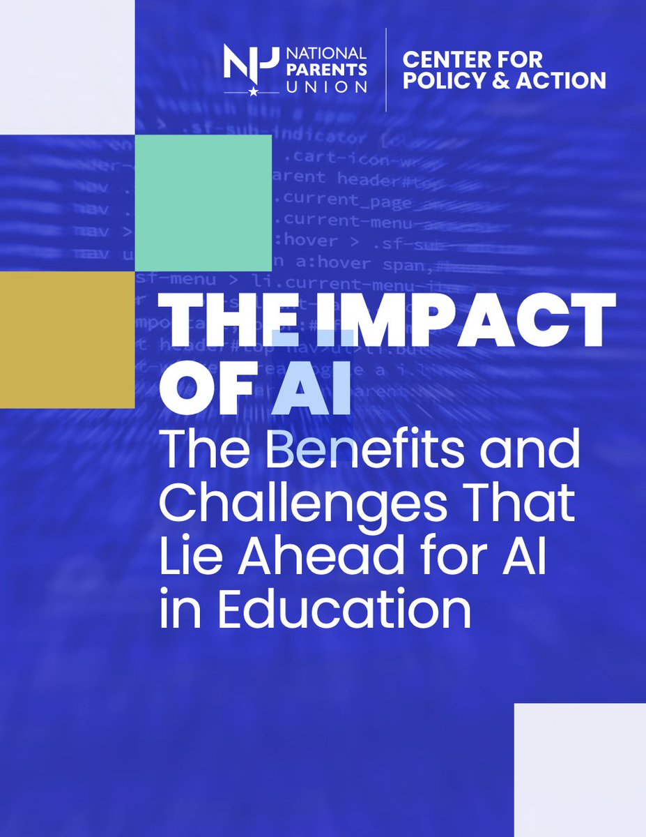 A4 pt 3: Learn more about how AI might support your child’s learning, including the benefits and challenges that likely lie ahead in this @NationalParents report. #WePlayChat #AI #TechnologyForGood #ParentPower bit.ly/49ilCOG