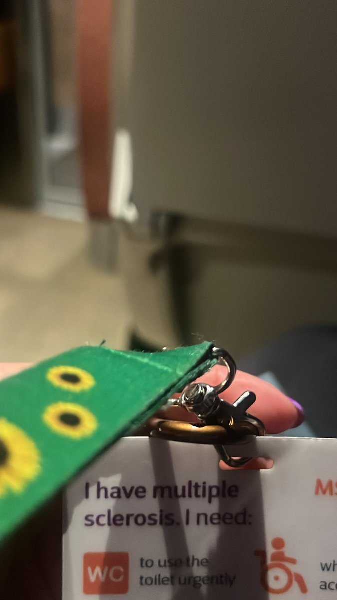 KaraD1117's tweet photo. @CalSleeper @DarbandiKathryn I’d also just like to make it clear that I am wearing a sunflower lanyard with the attached card. So as well as explaining to them, it is clear to staff onboard the train that I have hidden disabilities and no alternative has been offered at no extra cost https://t.co/SR7cpChUxv