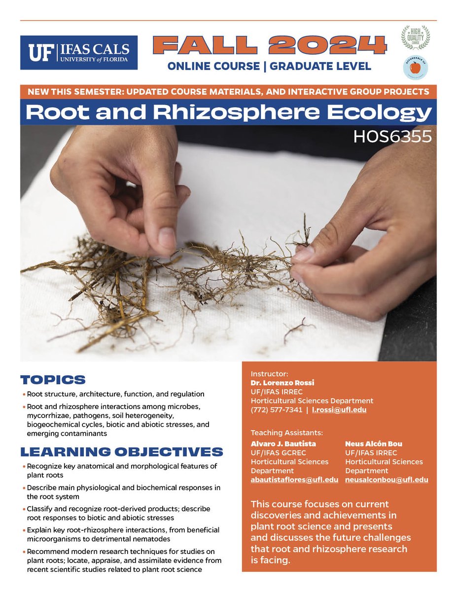 🌱 Want to dive deep into the hidden world beneath the soil? 🌿 Our online course on Root and Rhizosphere Ecology covers everything from root structure to microbial interactions. Enroll now to deepen your understanding and learn modern research techniques in plant root biology!