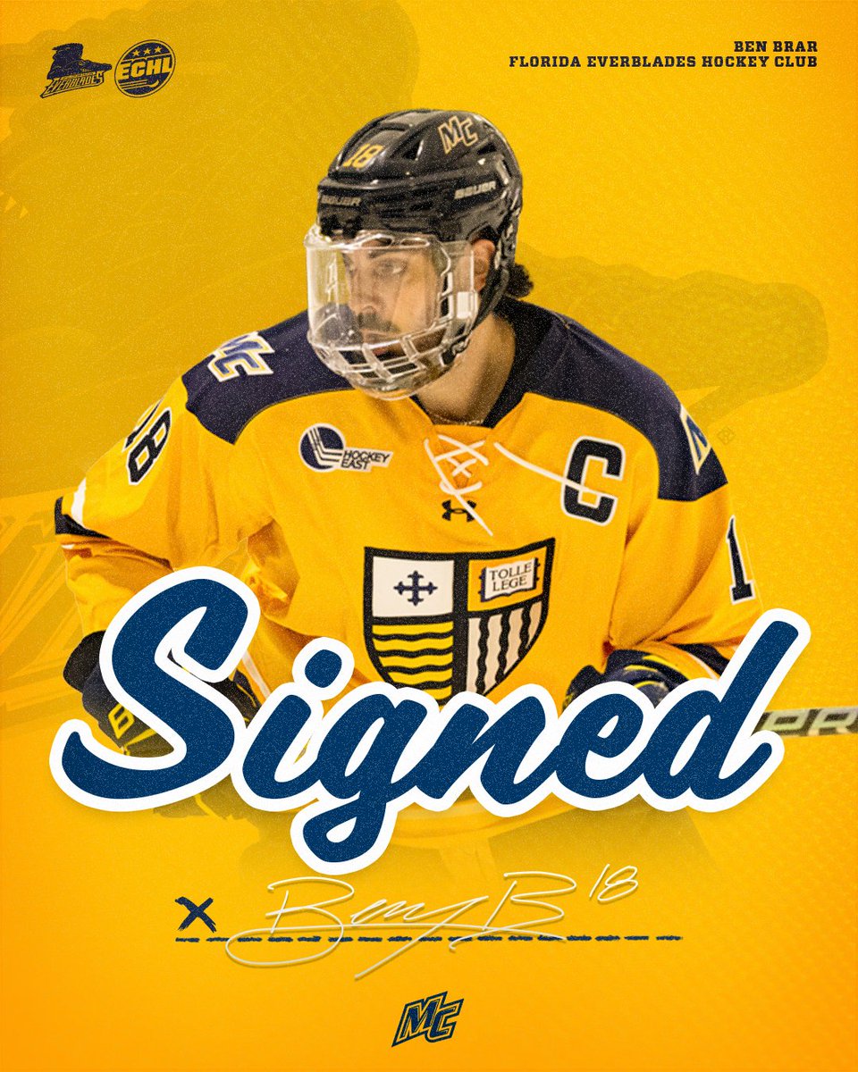 Signed on the dotted line 🐊 Congratulations to two year captain of Warriors Ben Brar on signing his first professional contract with the Florida Everblades! #ProMack