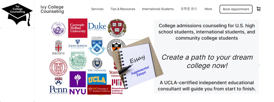college-prep-guide.com/ivy-college-co…
Ivy College Counseling
College admissions counseling for U.S. high school students, international students, and community college students
#collegeprep #collegeadmissions #testprep #collegeconsulting #collegesearch