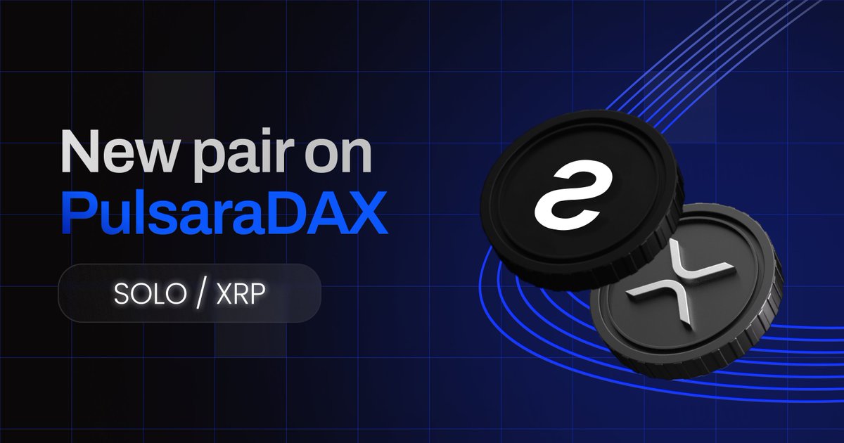 Big news for the #PulsaraDAX community!

The people proposed, the people voted and now we have a brand new pair listed on the DAX!    

$SOLO / $XRP
🔗bit.ly/solo-xrp  

#BuiltOnCoreum #SARA #XRP #GoSOLO