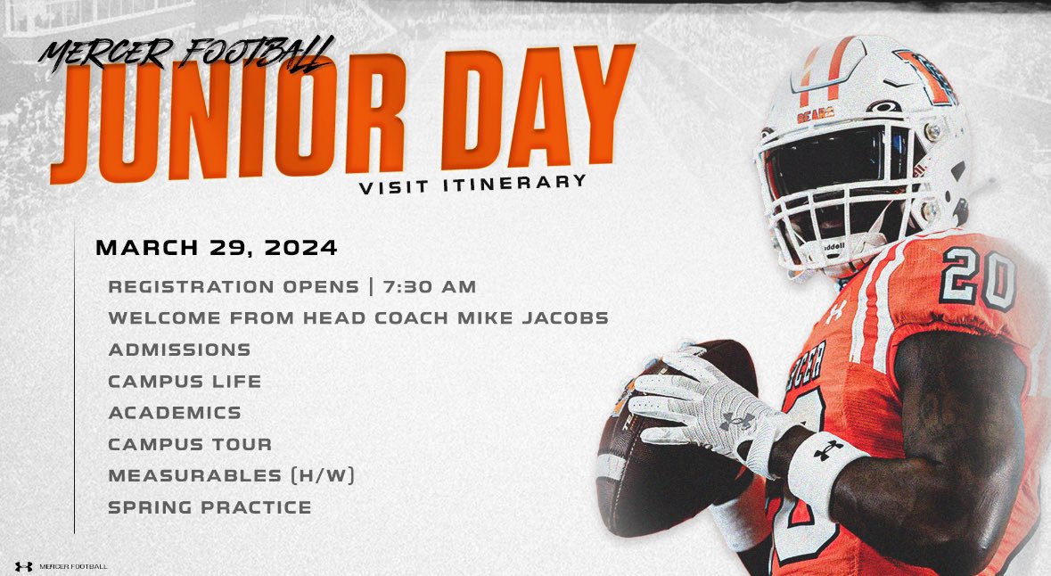 Looking forward to visiting Mercer University this Friday! @Coach_Timmerman @coachrcraft @CoachGourley1 @NFHS_FB_Recruit @RecruitGeorgia @PrepRedzoneGA @MercerFootball