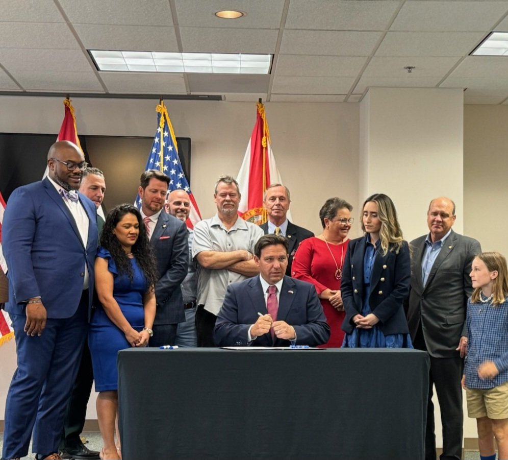 Honored to support Governor Ron DeSantis today. He signed anti-squatter bill into law. This bill passed the House and Senate unanimously.