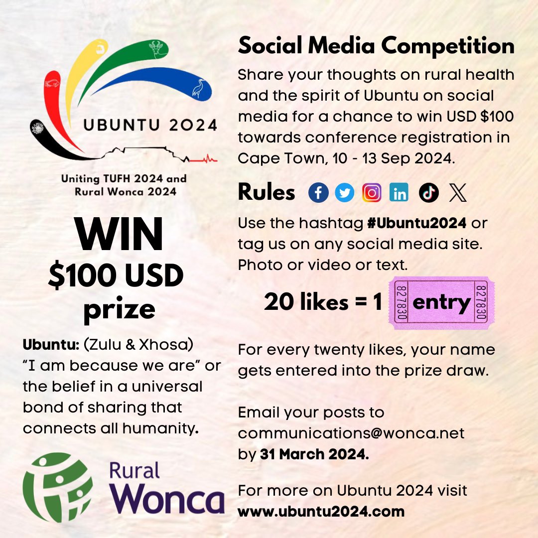 Pratyush kumar (@drpratyush) on Twitter photo Take part in our social media campaign aimed at fostering discussion around rural health and the spirit of Ubuntu. #ubuntu2024 <a href="/RuralWonca/">Rural Wonca</a> <a href="/rrh_journal/">Rural&Remote Health</a> <a href="/TheNetworkTUFH/">The Network: TUFH</a> <a href="/WoncaWorld/">WONCA</a> <a href="/WoRSAcares/">WoRSA</a> Take part in our social media campaign aimed at fostering discussion around rural health and the spirit of Ubuntu. #ubuntu2024 <a href="/RuralWonca/">Rural Wonca</a> <a href="/rrh_journal/">Rural&Remote Health</a> <a href="/TheNetworkTUFH/">The Network: TUFH</a> <a href="/WoncaWorld/">WONCA</a> <a href="/WoRSAcares/">WoRSA</a>
