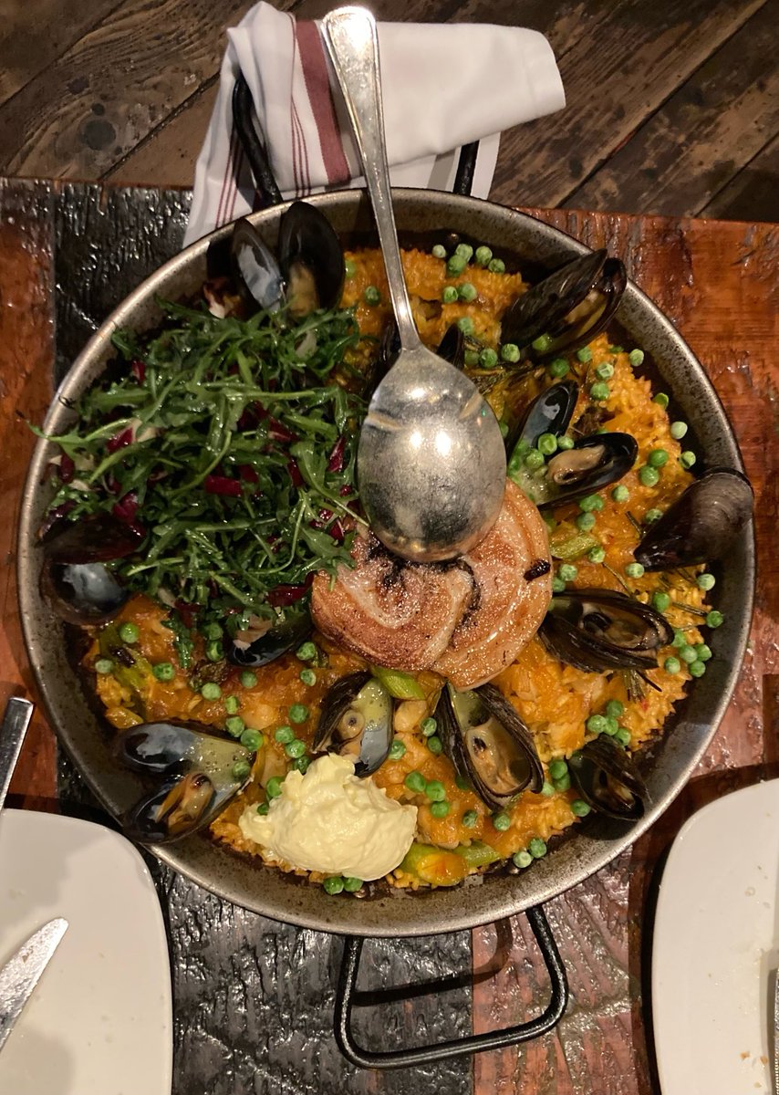 Paella de Carne at DUENDE in Oakland. Fantastic!!! My longtime friend, Chef Paul Canales, and his team bring the delicious flavors and heartfelt customer experience in full force!! All of you should make this trek. #duende #downtownoakland