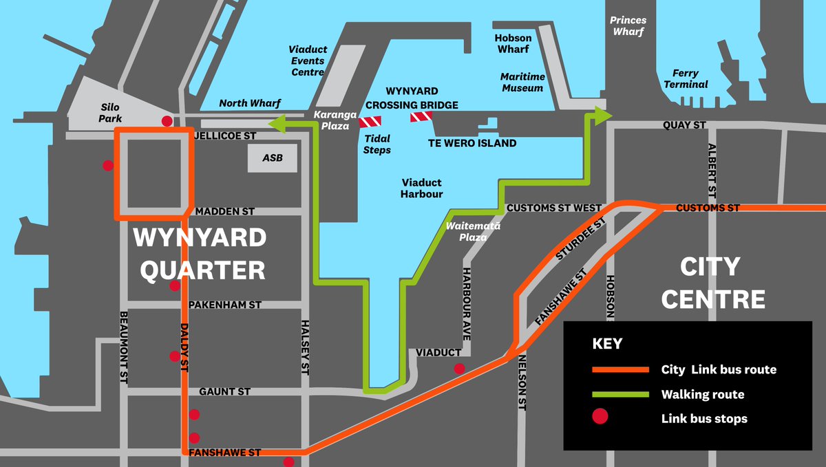 🚧 Planned maintenance is now underway on the Wynyard Crossing Bridge🚧

We expect the bridge to be ready for next summer (late 2024). 

Find out more about the bridge’s maintenance here: ekepanuku.co.nz/wynyardcrossin…