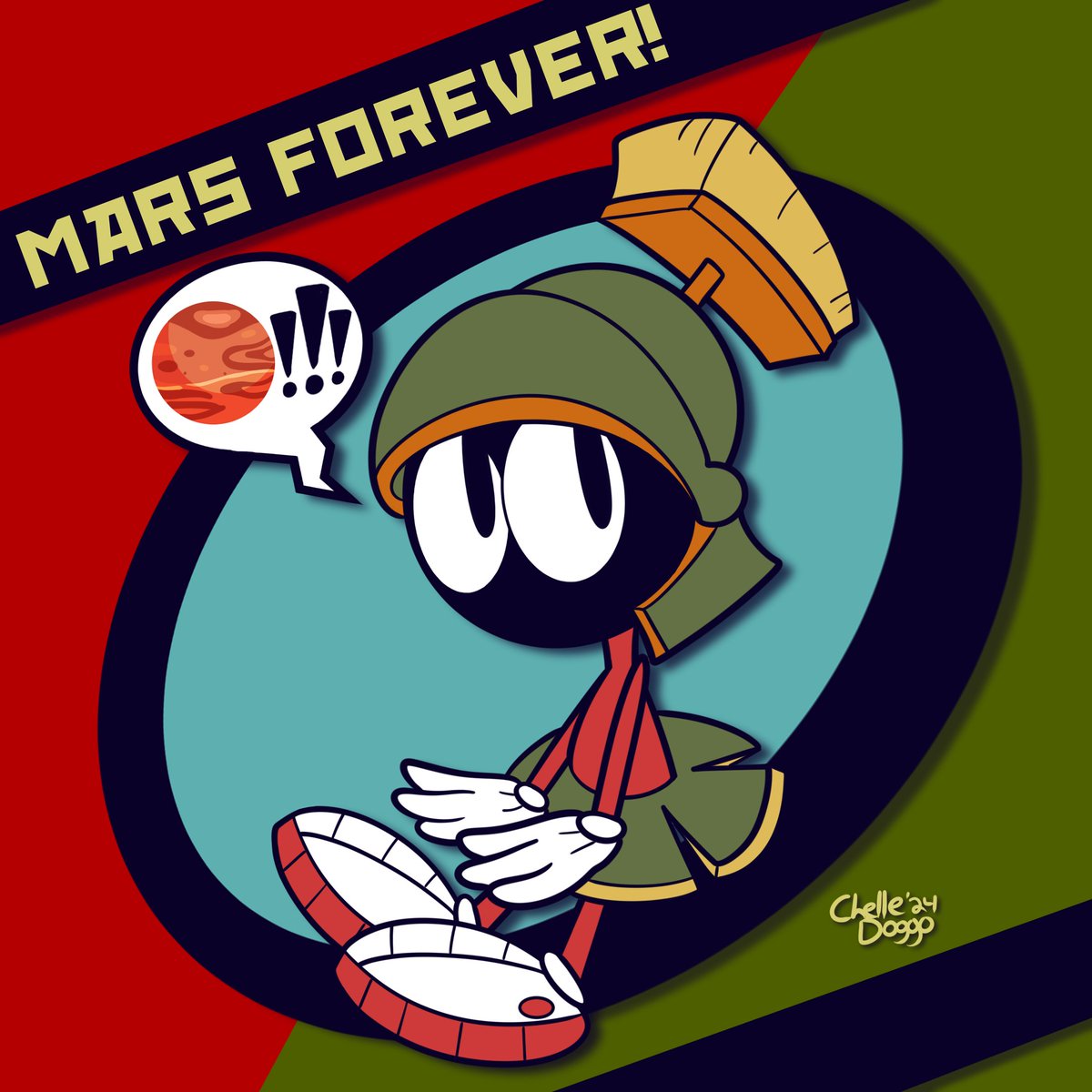 'i claim this planet in the name of Mars! isn't that lovely?' been listening to 'Mars Forever' by Fantastic Plastic Machine on loop the past few days. Marvin the Martian is weirdly adorable lol. #looneytunes #marvinthemartian #warnerbros #chelleart