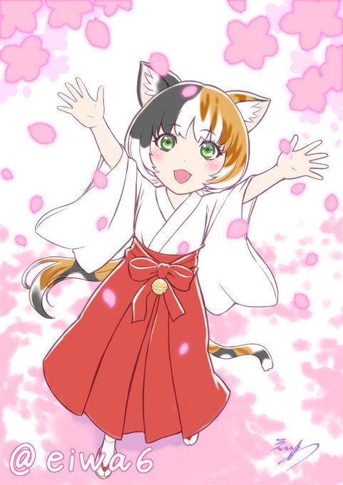#さくらの日
桜と三毛猫巫女のコフク 