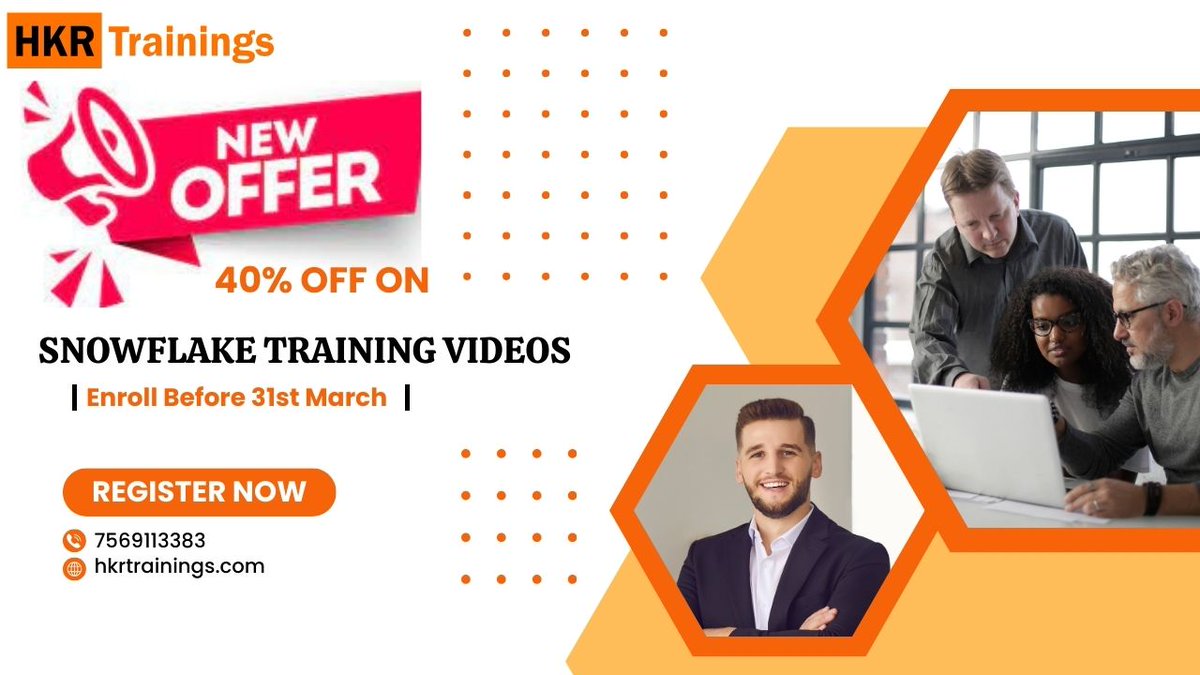 🎉 Get 40% off on Snowflake Training videos and unlock the secrets to mastering data analytics. Don't miss this opportunity to level up your career 🌨️ 
Visit: hkrtrainings.com/snowflake-trai…
#SnowflakeTraining #DataAnalytics #HKRTrainings #SpecialOffer #UpskillToday #Snowflake #Training