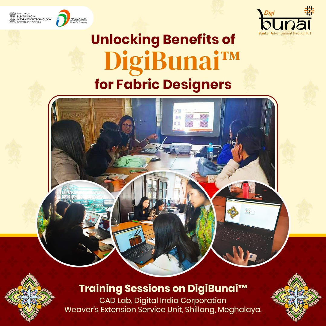 Fashion Designing Graduates from Khasi & Jaintia communities are experiencing the benefits of DigiBunai™️ CATD towards creative excellence and cultural empowerment.

#DigitalIndia @TexMinIndia @HEPC_India @indhandloom @TexComIndia @handicraftsdc @PIBShillong @digibunai