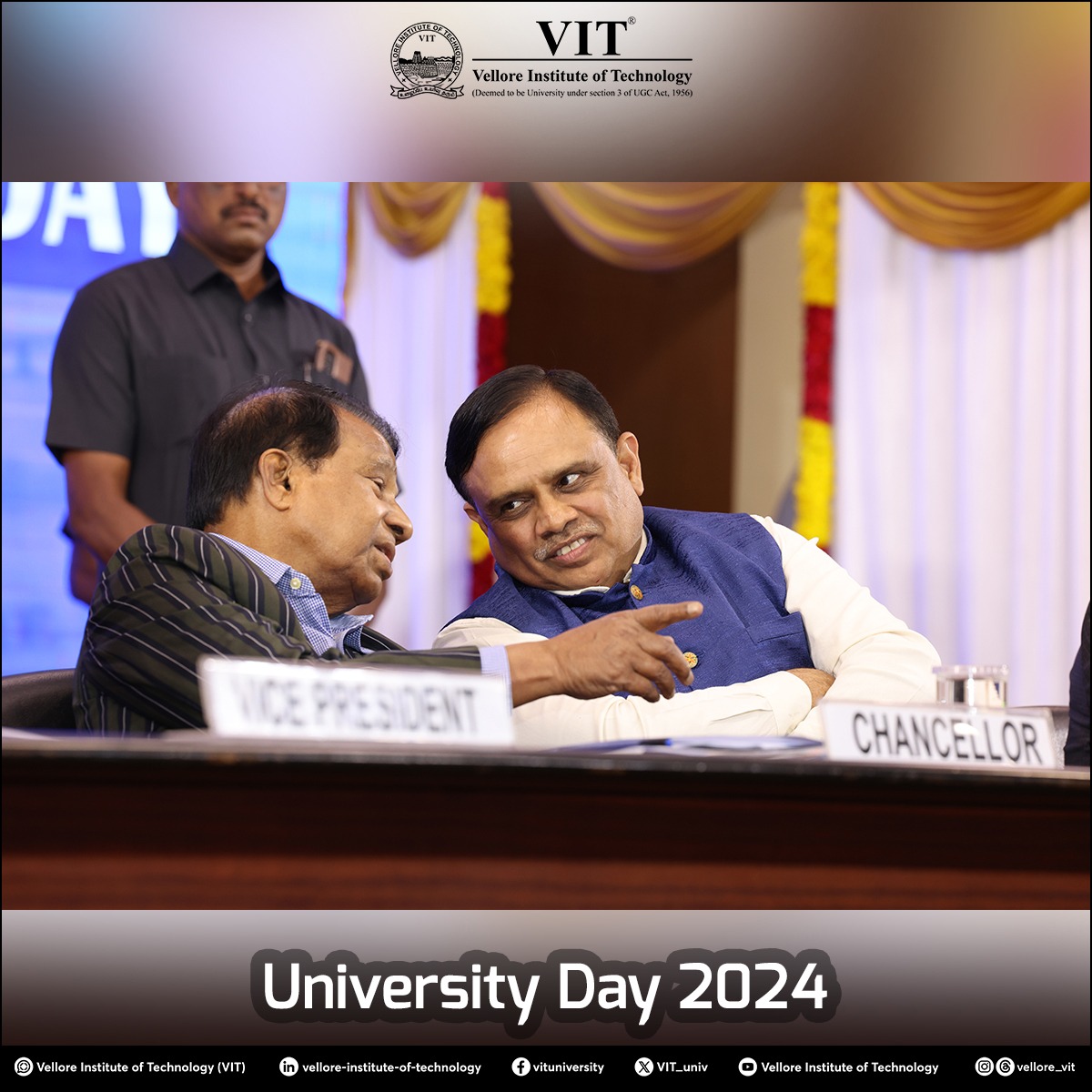 VIT_univ's tweet photo. The annual university & sports day witnessed some august gathering to felicitate students, staff, and faculty members for their accomplishments in academics, research, and sports!
#VIT #AICTE #UniversityDay #AnnualSportsDay #UniversityDay2024 #RankHolders https://t.co/3YjU8Npy8H