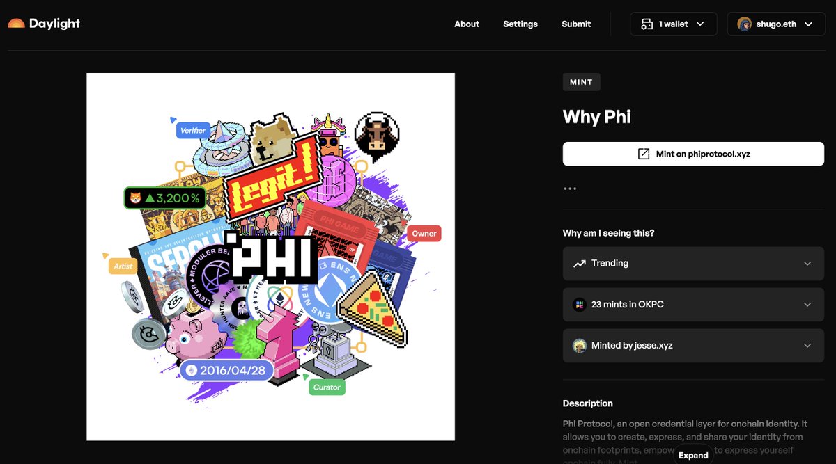 Thanks @daylight for featuring 'Why Phi'. It's trending now!