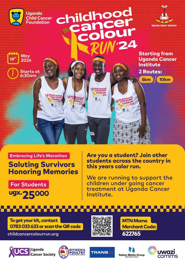 Are you a University, secondary, primary student? We have you in our plans too. You too can be part of this amazing movement. #ChildhoodCancerRun #ChildhoodCancerColorRun