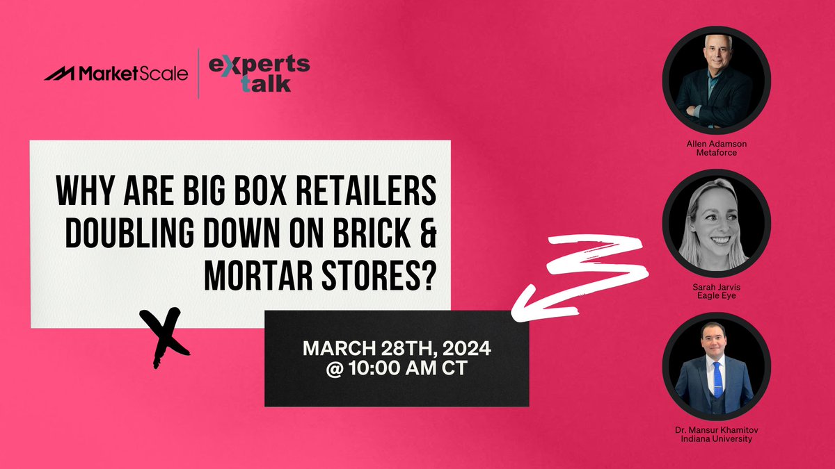 Grab your spot tomorrow @11am ET for my roundtable discussion on @MarketScale lnkd.in/gFNga3ZW #retail #bigboxstores #marketing #branding #advertising